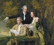 Joseph wright of derby D Ewes Coke his wife, Hannah, and his cousin Daniel Coke, by Wright, china oil painting artist
